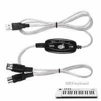 midi interface to usb in out cable converter connector pc to synthesizer music keyboard instrument 5 pin cord adapter cable line