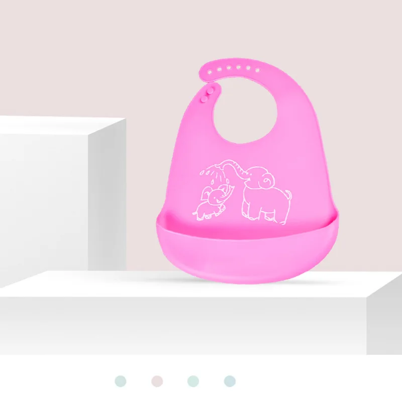 A Cartoon Feeding Bib Baby Silicone Rice Bag Children Adjustable Waterproof Bib Silicone Feeding Boy Girl Bibs Apron - Цвет: A
