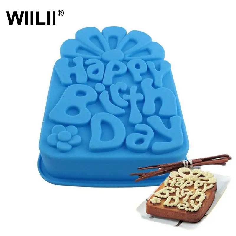 С Днем Рождения цветок противень для выпечки антипригарная DIY формы торта