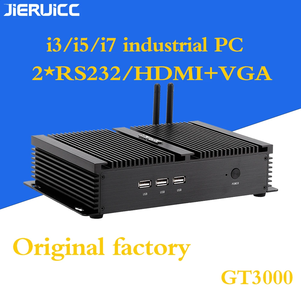 Дешевый безвентиляторный промышленный ПК 4K HD i3 i5 i7 celeron 24 часа работы 2 COM HDMI VGA
