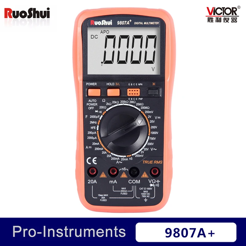 Цифровой мультиметр 20000 А + Victor RuoShui True RMS отсчетов ручной диапазон напряжение