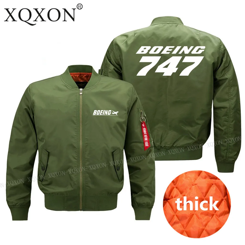 XQXON-, новинка,, BOEING 747, самолет, дизайн, мужские пальто, куртки, мужские, пилот, жакет осень-весна, зимняя одежда(на заказ) J707 - Цвет: Army green thick