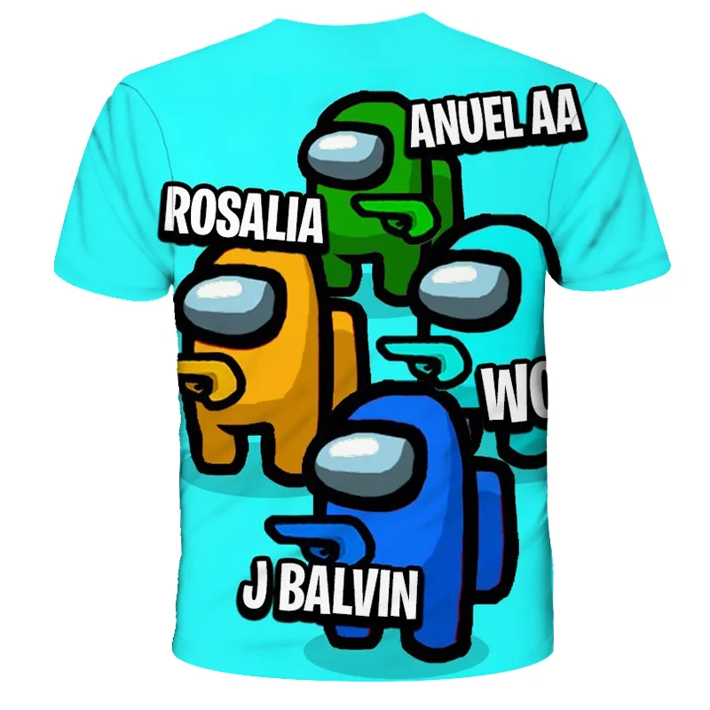 

Among Amoung We Cool Red Fashionable Short Sleeve O-Neck Tee Tops Children Game Harajuku T-Shirts Kids Boys kinder Clothing