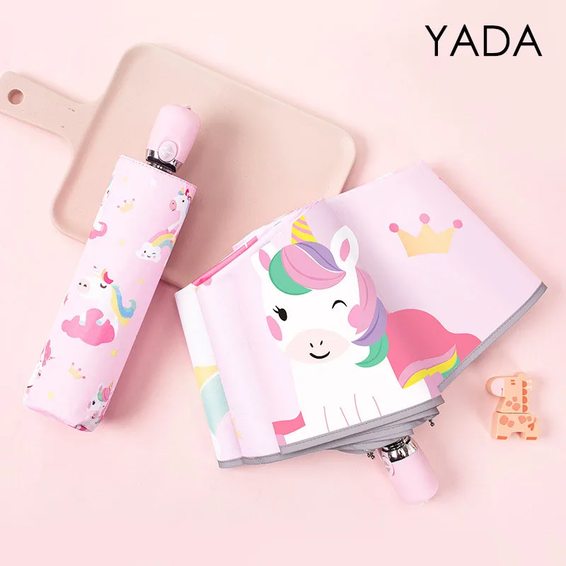 YADA модный 2021 Зонт с мультяшной лошадью прозрачный складной автоматический зонт