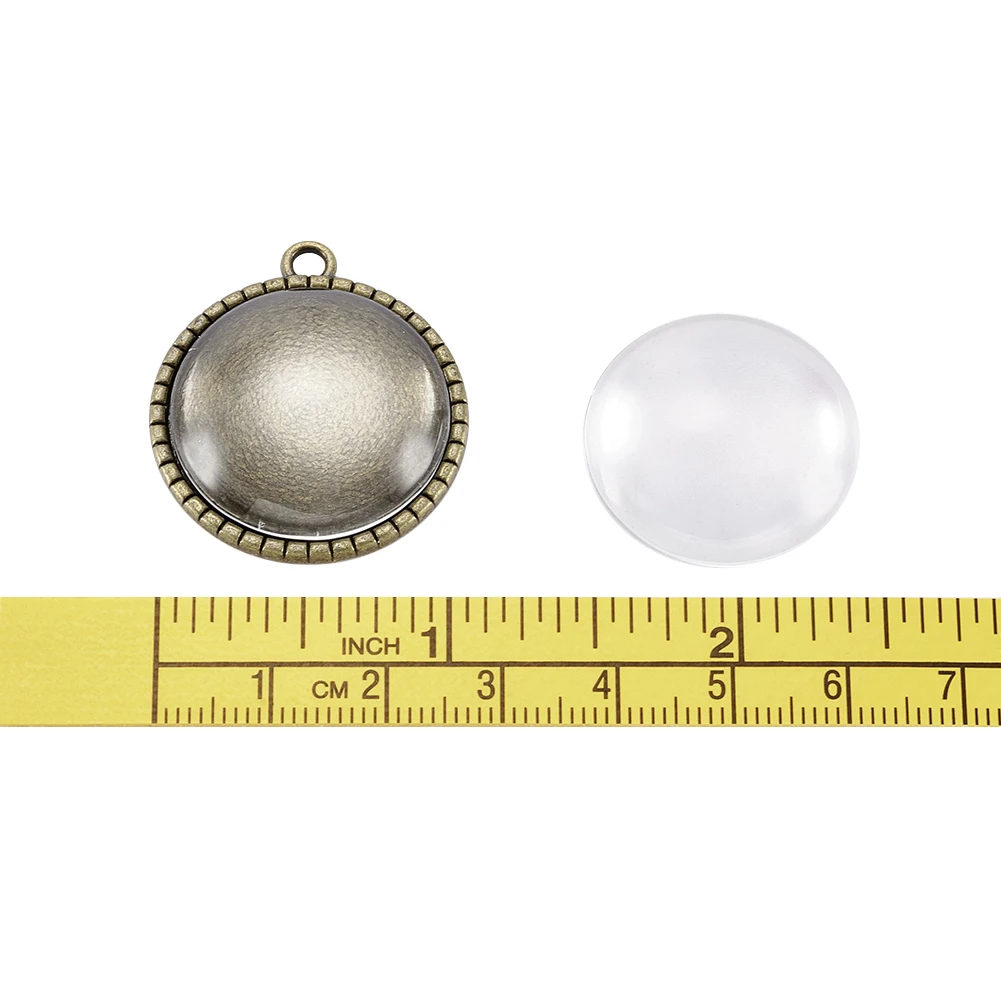 Прозрачный стеклянный кабошон 25 мм в форме купола для изготовления фото подвесок