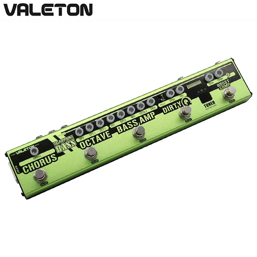 

Valeton щеголеватый бас мульти эффекты полоски на педали 6 в 1 мульти эффект бас тюнер, хорового пения, Octaver, грязный Q & Boost Comp, тюнер VES-2