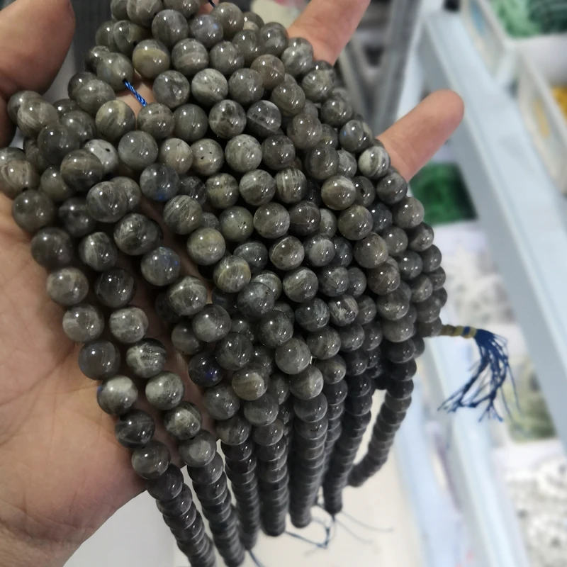 

Natural Blue Labradorite grey smooth Loose gem stone Beads for jewelry making 6 8 10 12 mm Labradorite stone beads bracelet diy
