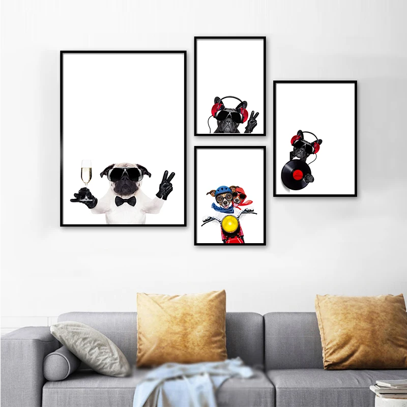 

Dog animal canvas art print poster bedroom living room wall artist home wall decoration (frame not included)