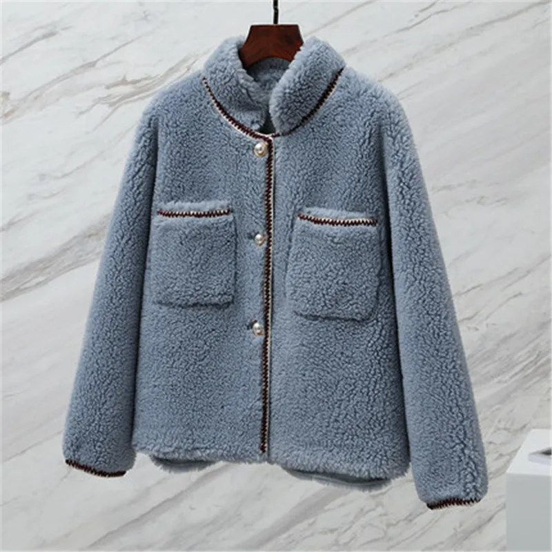 Модные Новые короткие женские пальто из овечьей шерсти 2020 осень зима Корейская