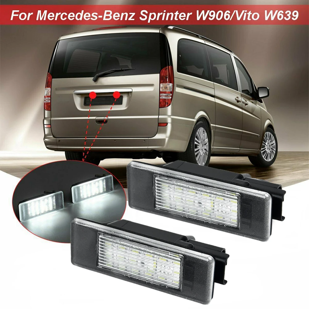 

Для Mercedes Sprinter W906/Vito W639 подсветильник номерного знака ABS пластик ксенон HID белый 6000K наружный Автомобильный светодиодный подсветка номерного ...