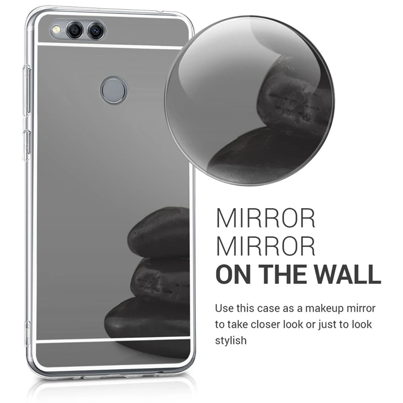 Зеркальный чехол UPaitou для Huawei Honor 7X 7C 7A Pro 7S Mate SE из ТПУ акриловый с мягкой