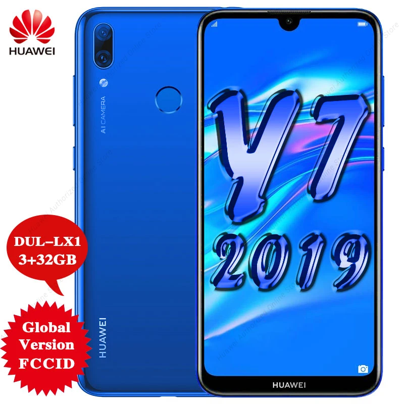 Глобальная версия смартфона HUAWEI Y7 2019 смартфон с двумя SIM картами 3 ГБ 32
