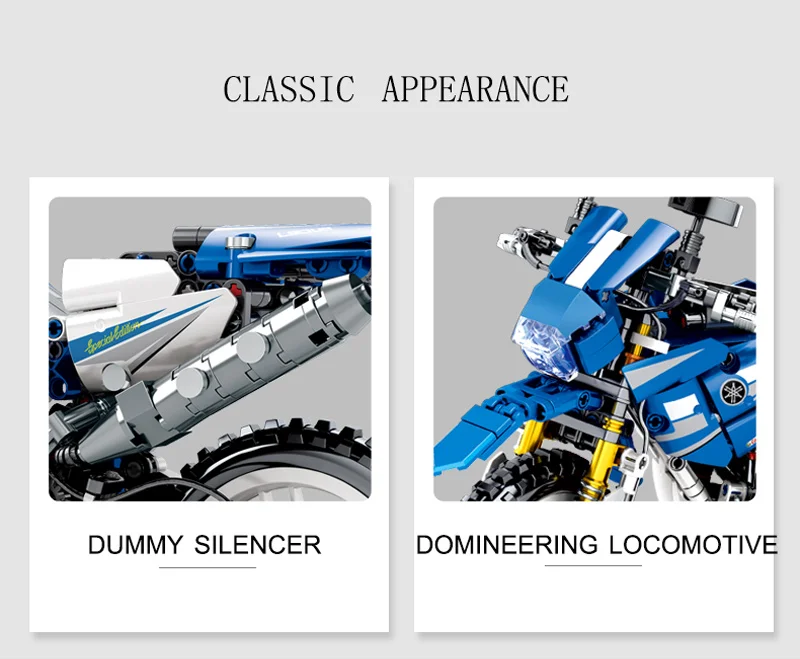 701702 Technic Power Cross страна мотоцикл остров Мэн туристический трофей MOC 709 шт модель