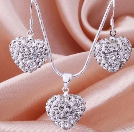 4 компл./лот разноцветные смешанные сердца набор посеребренные серьги-капли