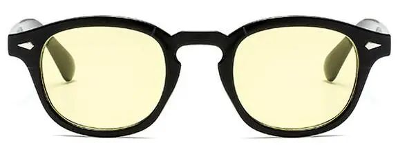 black yellow Очки в стиле Джони Депп, мужские, Ретро стиль, Ретро стиль, очки по рецепту, женские, оптическая оправа для очков, прозрачные линзы - Цвет оправы: black yellow