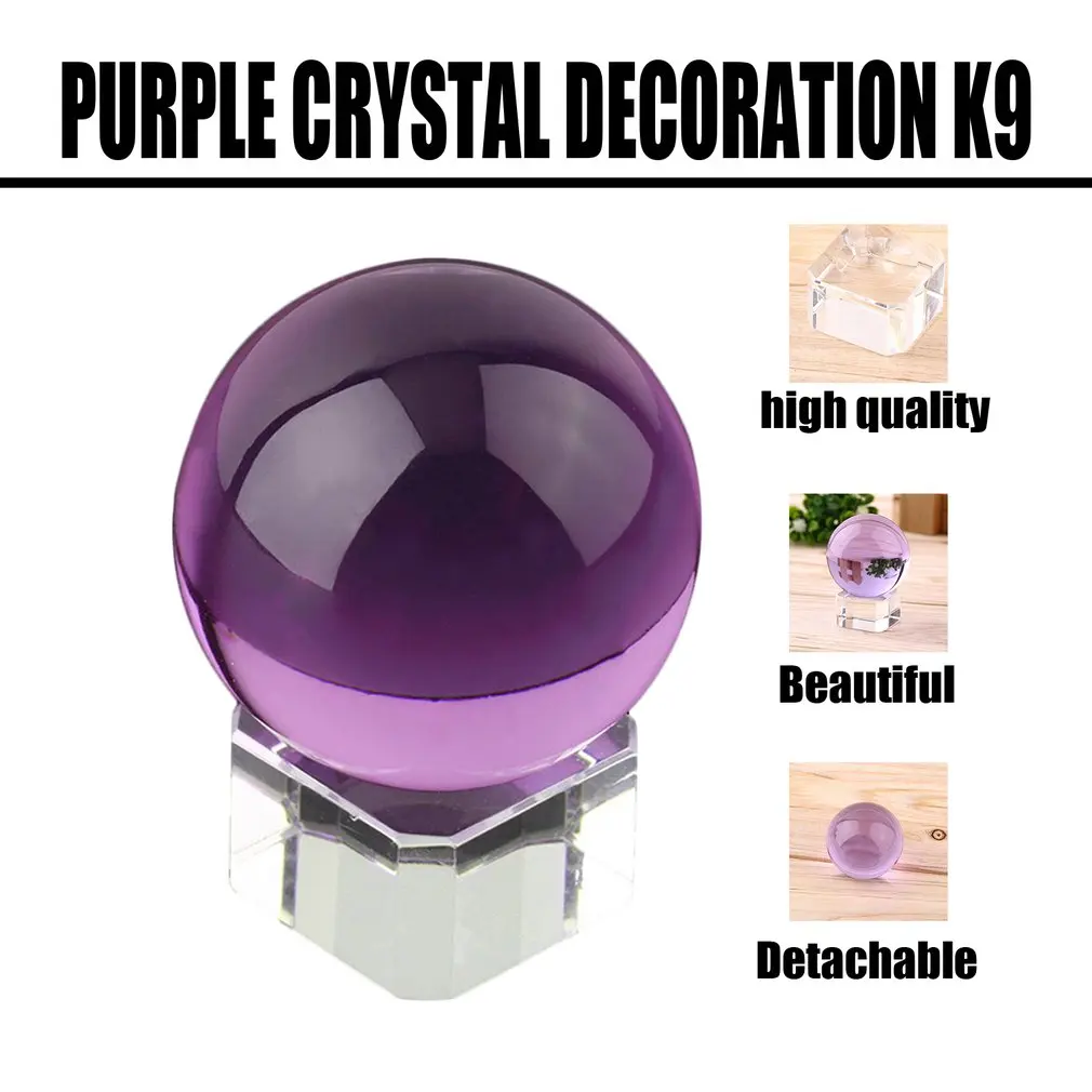 

2017 New Unisex Natural Quartz Purple Round Magic Crystal Healing Ball Sphere 40mm + Stand Home Good Luck Decoration