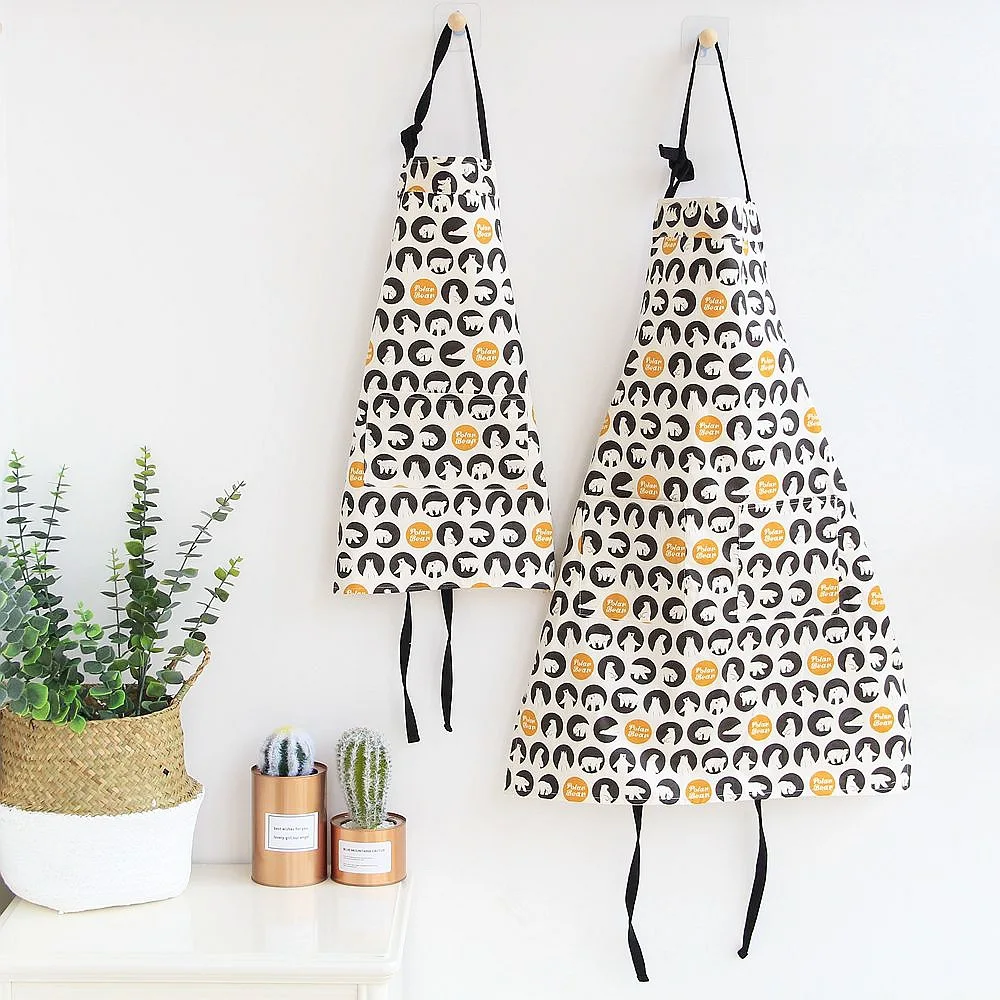 

Kitchen Wipeable Waterproof Oil-Proof Cartoon Wreath Rabbit Kitchen Nail Shop Apron for Women Baking Accessories