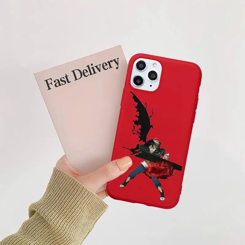 

0 Japan anime Black Clover Phone Case Candy Color for iPhone 6 7 8 11 12 s mini pro X XS XR MAX Plus
