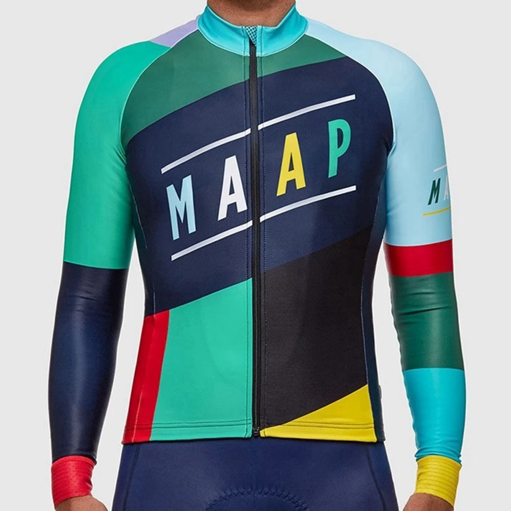 

2021MAAP Spring And Autumn Retro Cycling Jersey Bicycle Clothing Quick Dry Men Long Sleeve Shirt Bike MTB Outdoor Cycling Top