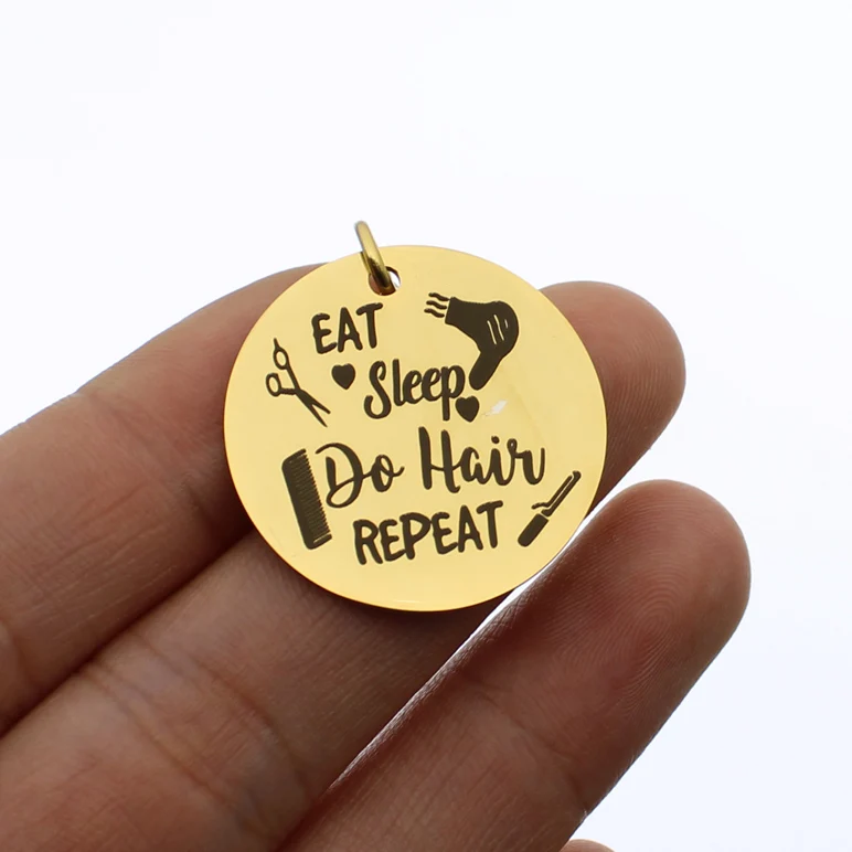 Настраиваемый кулон Ladyfun с надписью Eat Sleep Do Очаровательная Круглая Подвеска 25 мм