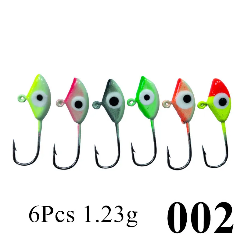 6Pcs/Bag or 30Pcs/Box Winter Ice Fishing Lure 1.2g~1.9g Mini Metal Lead Head Hook Bait Jigging Barbed | Спорт и развлечения