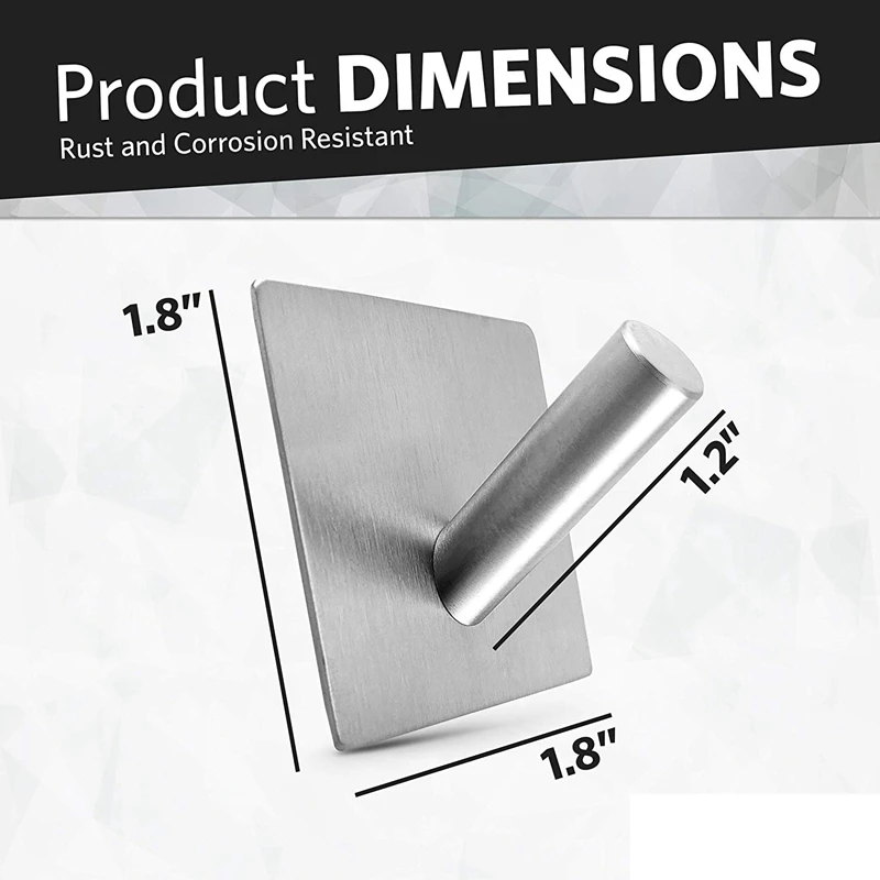 Настенные крючки из нержавеющей стали 4 упаковочных вешалки для ванной комнаты и