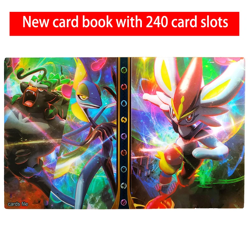 

240Pcs Pokemon Cards Holder Album Toy Collections Pokemones Card Anime Album Book Top Loaded List Toy Gift for Children
