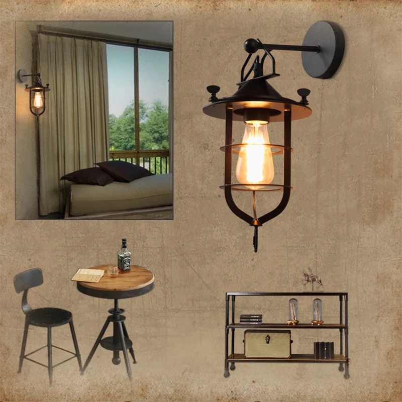 Винтажный настенный светильник промышленный светодиодный ретро античный Wandlamp