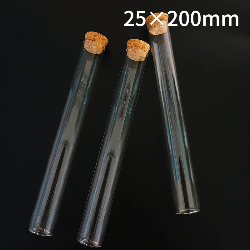 

Прозрачная лабораторная стеклянная пробирка 8 шт./лот 25x200 мм с пробковыми заглушками и контейнером для флакона с плоским дном