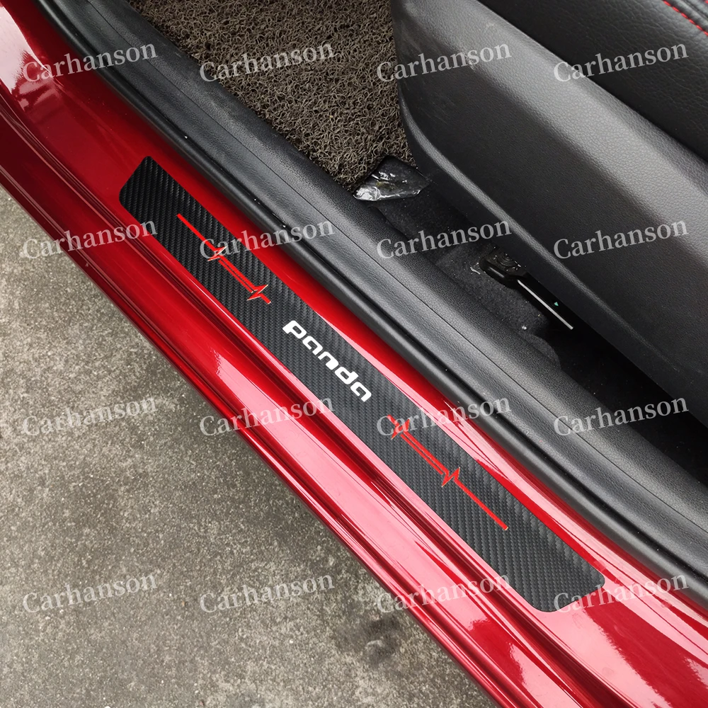 Для Fiat Panda аксессуары двери автомобиля педаль подоконника кожа стикер