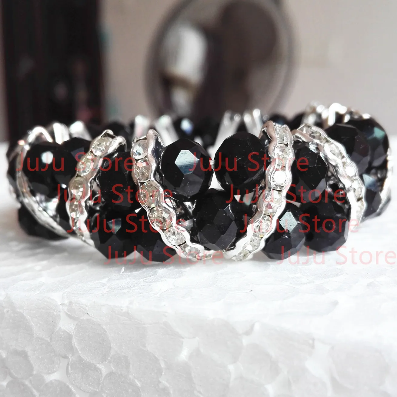 Браслет gcb1396 браслет из черного кристалла и страз|rhinestone stretch bracelet|stretch braceletstretch