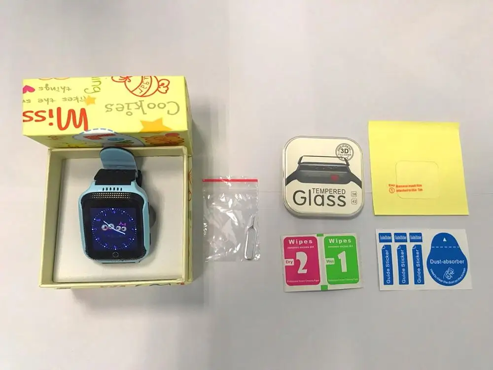 MOCRUX Q28 gps Смарт часы с камерой фонарик детские часы SOS вызова расположение устройства трекер для ребенка безопасный PK Q100 Q90 Q60 Q50 - Цвет: Blue add film