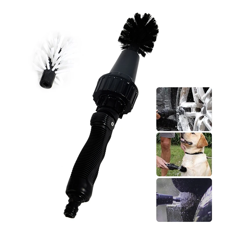 

Window Cleaning Brush Water-Powered Spinning Brush Bicycle Car Wheel Rim Cleaner Household Cleaning Supplies
