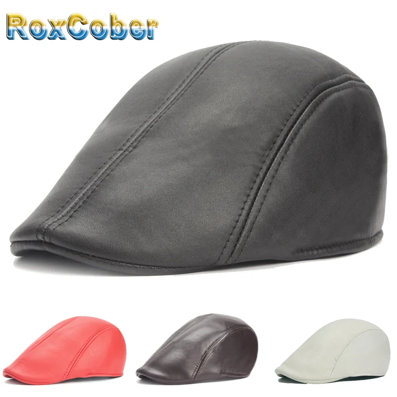 RoxCober/кожаная плоская кепка для мужчин и женщин Сезон весна-зима Шапка Gatsby