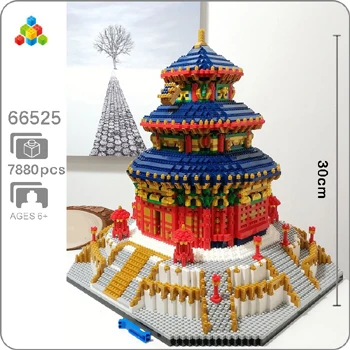 Temple of Heaven YZ архитектура Тадж-Махал замок пизанский Лувр Башня Халифа башня мост алмазное здание маленькие блоки игрушка без коробки - Цвет: Temple of Heaven