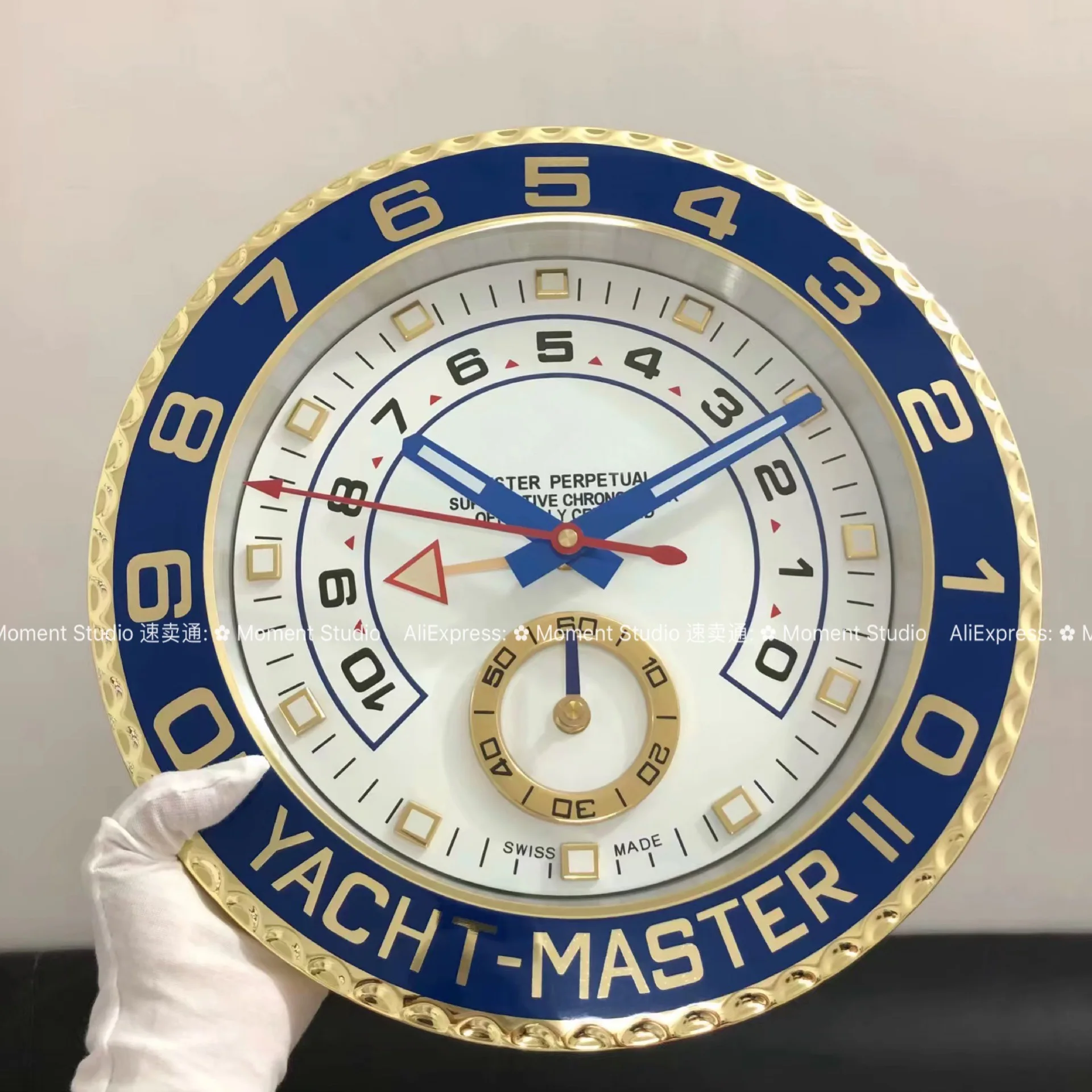 

Luxury luminous Wall Clock Metal rolexex Watch Clock Relogio De Parede Logos Home decor large modern antique clock Office living