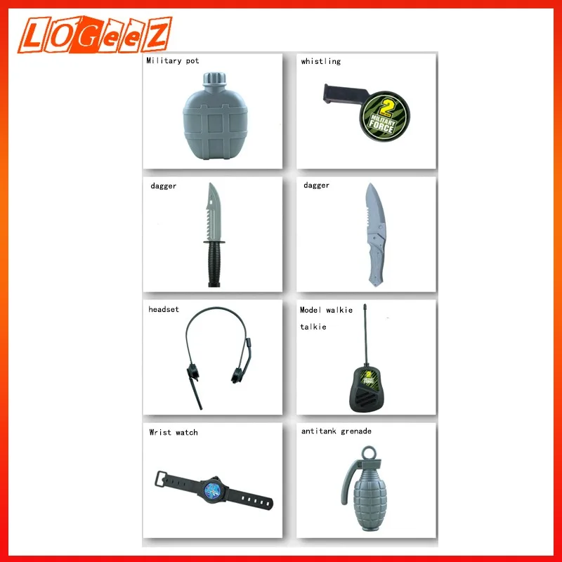 

New 14pcs Children Simulation Policeman Role Play Military Combat Playset For Boys Kids Playing Set