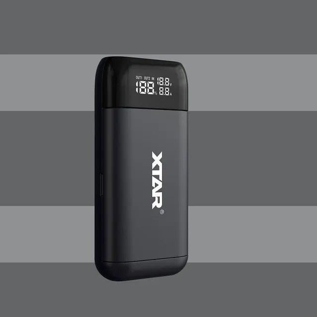 Black XTAR Мощность банк ЖК-дисплей USB Зарядное устройство QC3.0 Тип-C вход PB2S для 18700 20700 21700 18650 Батарея/только PB2 Батарея Зарядное устройство для 18650 - Цвет: Black
