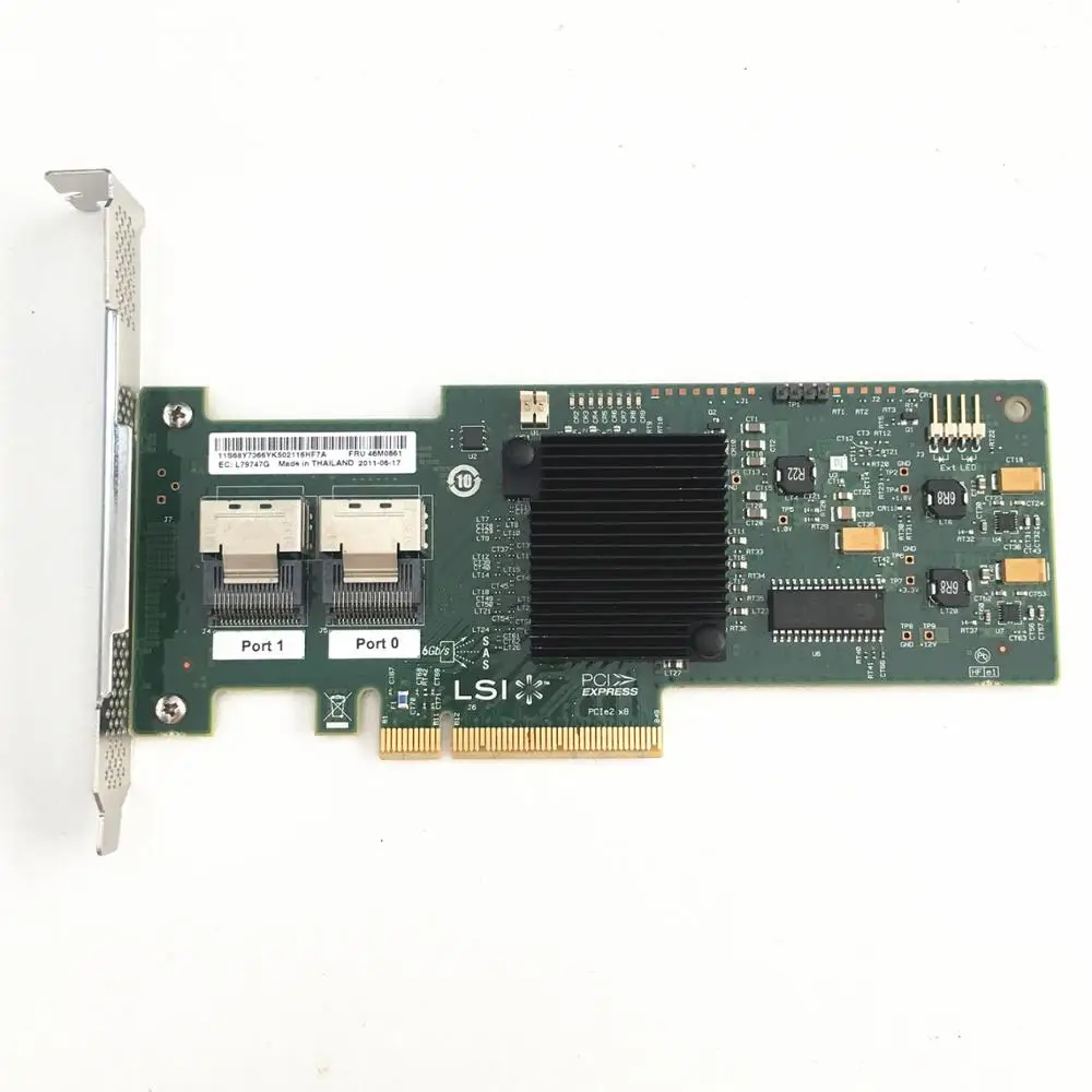 Бывший в употреблении оригинальный IBM server Aid M1015 46M0861 SAS/SATA PCI e RAID Controller = LSI SAS9220