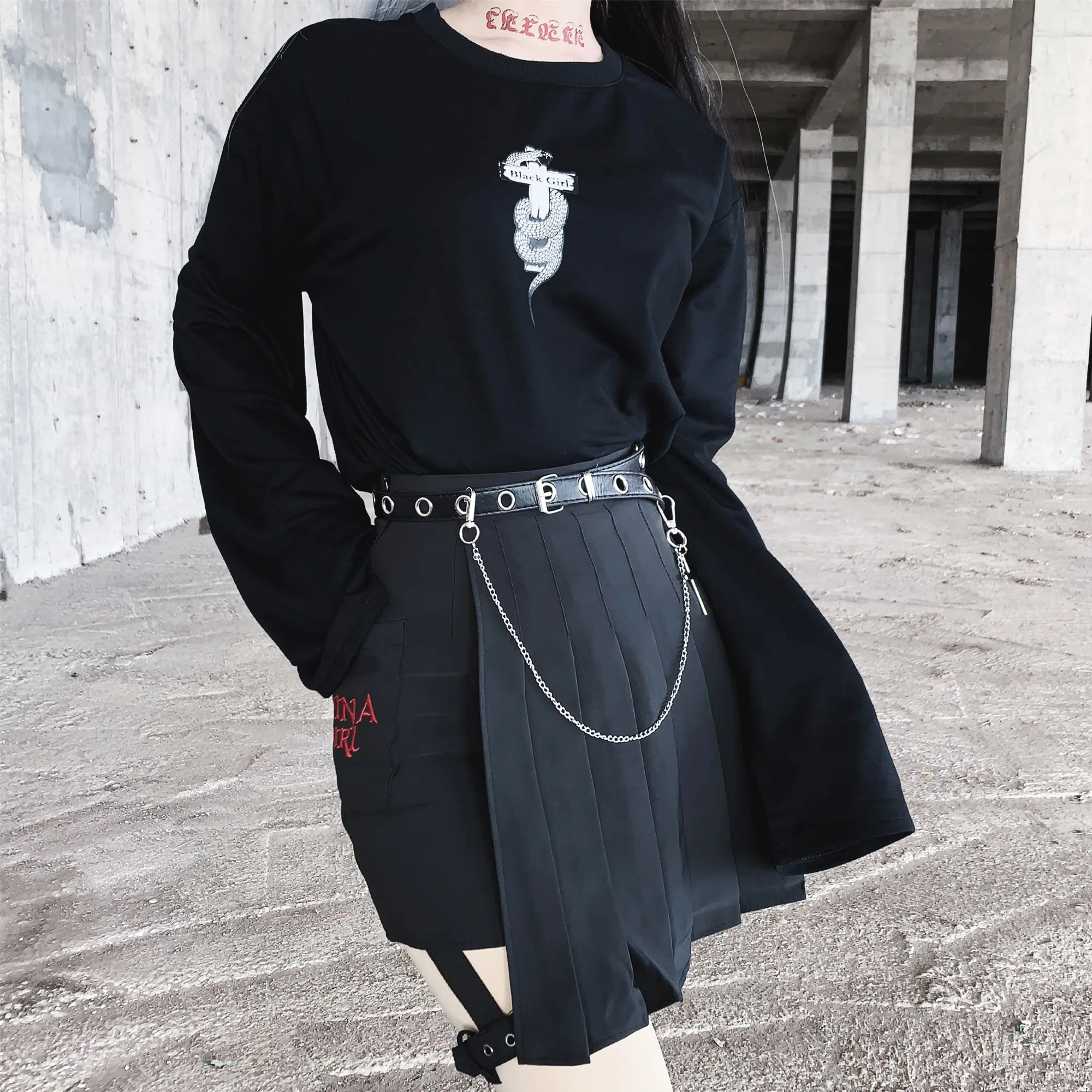 Юбка Ruibbit с вышивкой для девушек Женская юбка завышенной талией и кольцом модная