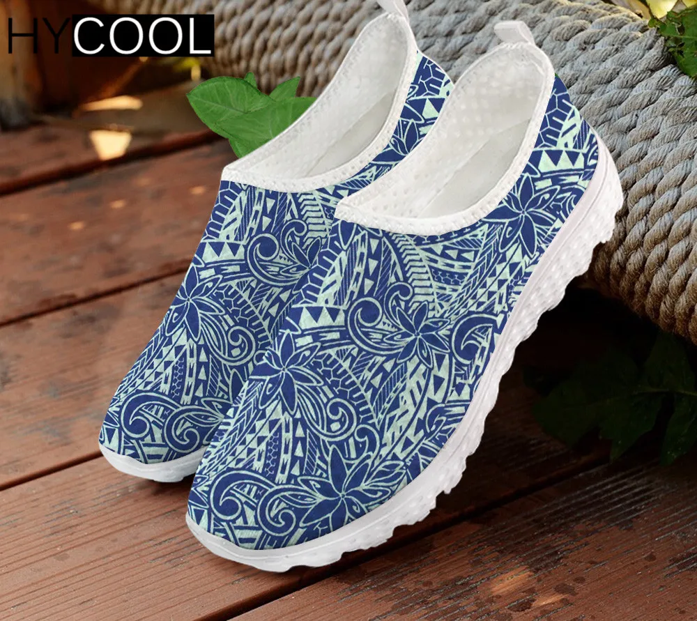 

HYCOOL полинезийская Самоа Трайбл с цветочным принтом на плоской подошве; Женская обувь без Женская обувь на платформе; Женская повседневная о...