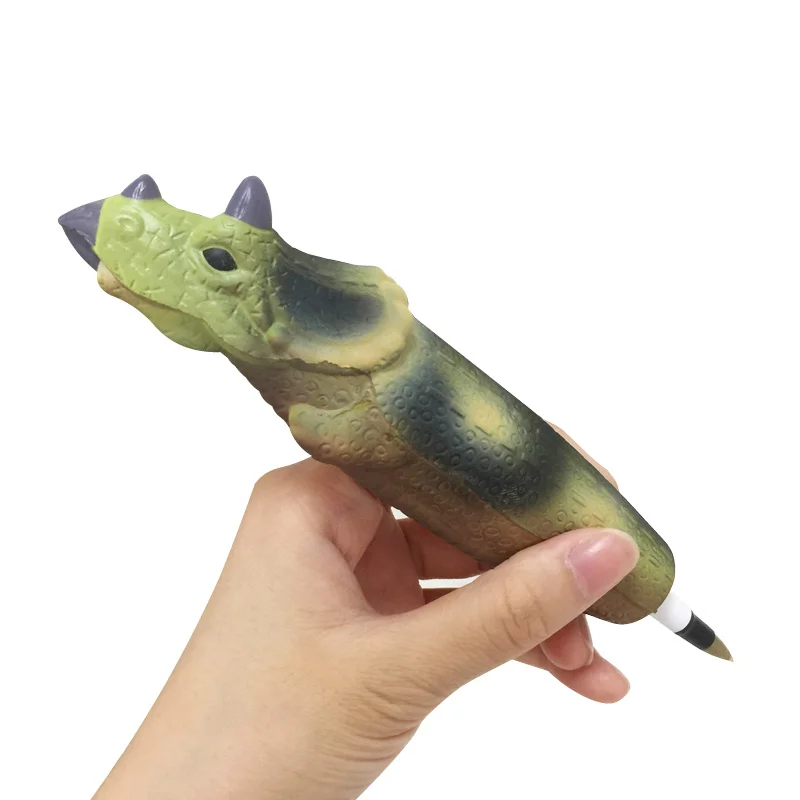 dinosaur 03 Мягкий Единорог, кот, мороженое, панда, булочка, ручка, колпачок, канцелярский держатель для карандашей, топперы, медленно поднимающиеся, сжимаются, подарок на день детей, игрушка - Цвет: dinosaur 03