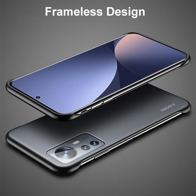 frameless ring phone case for xiaomi mi 12 pro 12x 11i civi mi12 poco f3 f2 m4 pro 5g matte pc cover case for redmi k40 k50 pro free global shipping