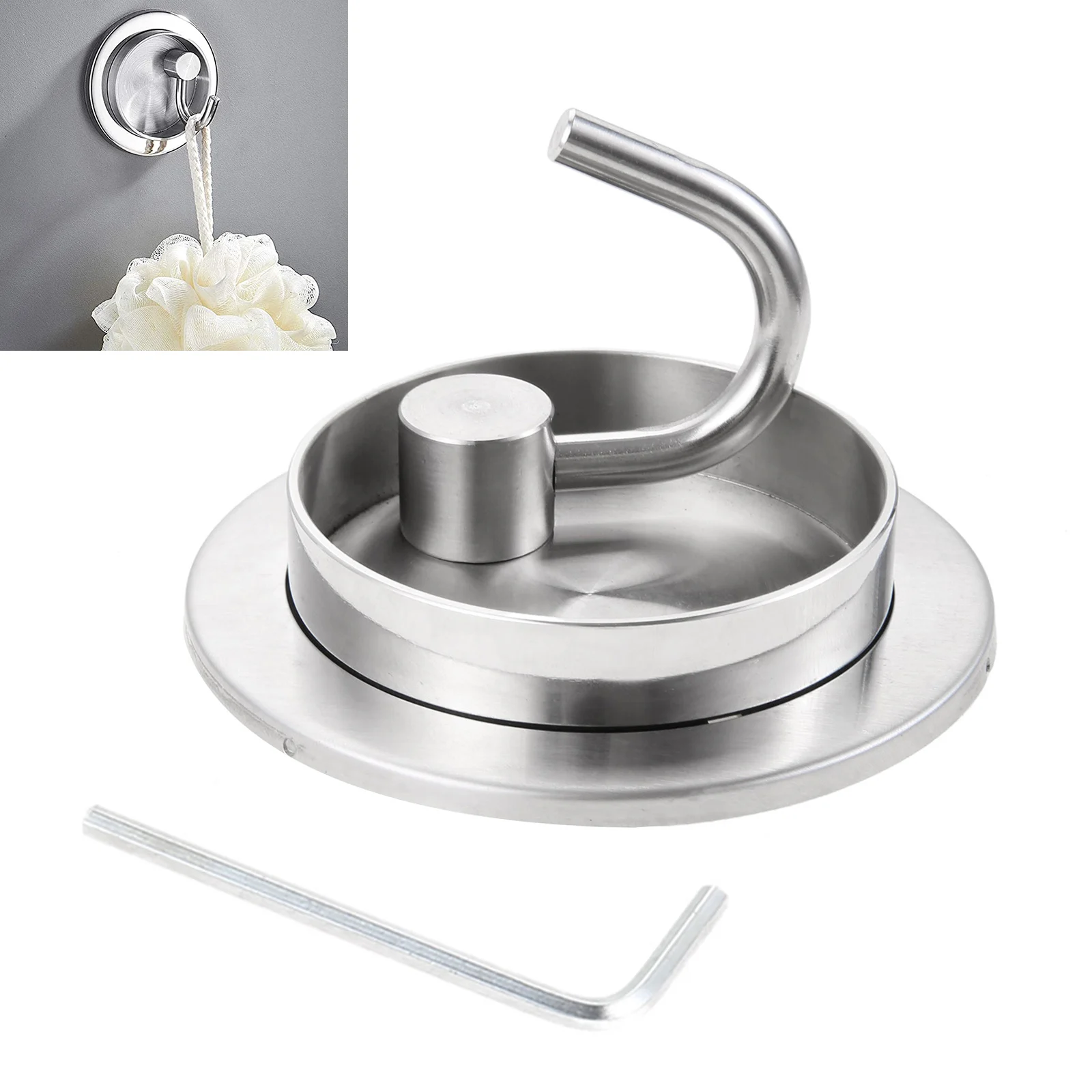 

1Pc Stainless Steel Coat Hook Nordic Style Round Rotating Hidden Form Hook Safety Wall Mounted Hook For Bedroom Bathroom