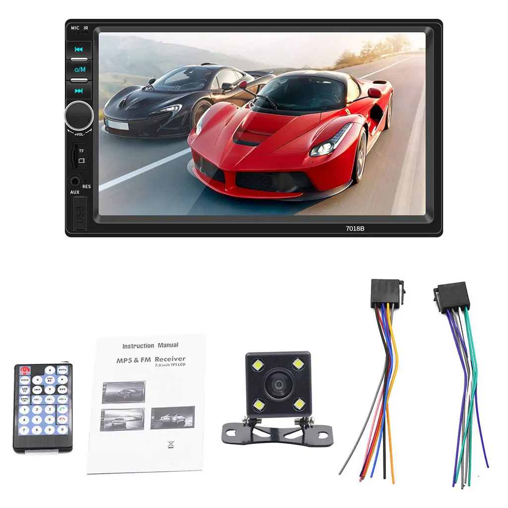 

Автомобильный MP5-плеер 7018B, стерео-система с 7 "сенсорным экраном, Bluetooth, USB/TF, AUX, типоразмер 2 Din