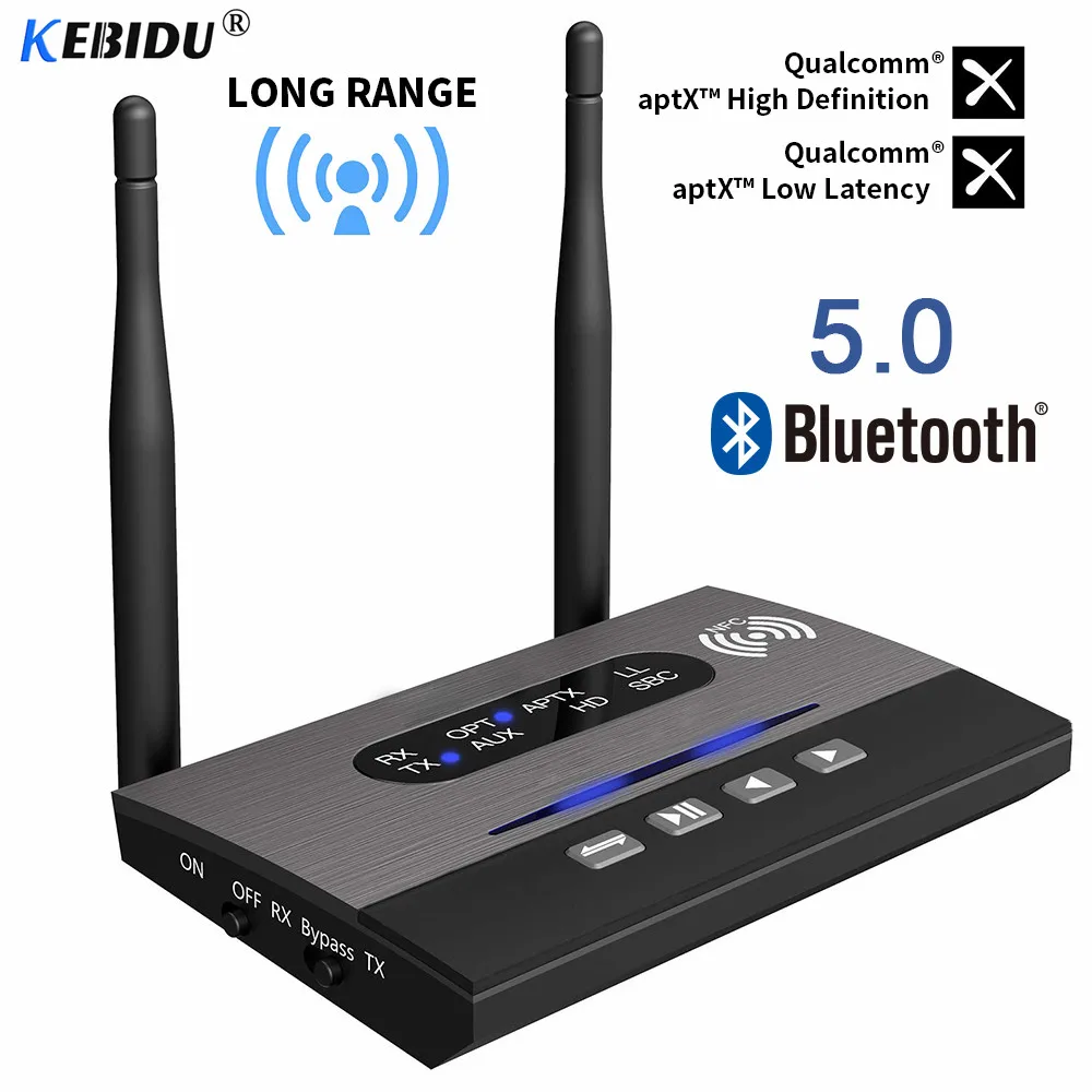 Kebidu B22 3 в 1 Bluetooth 5 0 передатчик приемник NFC аудио адаптер AptX LL HD оптический мм RCA AUX