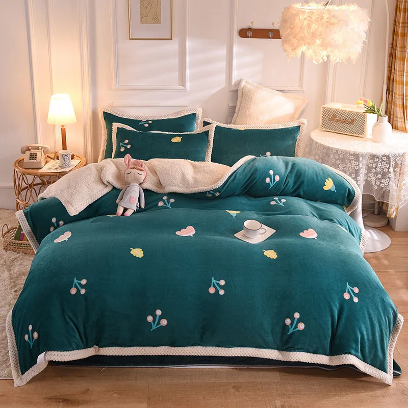 Роскошный комплект постельного белья из овечьей шерсти пододеяльник зимние