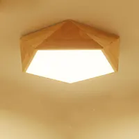 Japanese Style Lamp For Bedroom Modern Led Ceiling Lights New Design Ceiling lighting With Special-shaped diamond Wood Frame