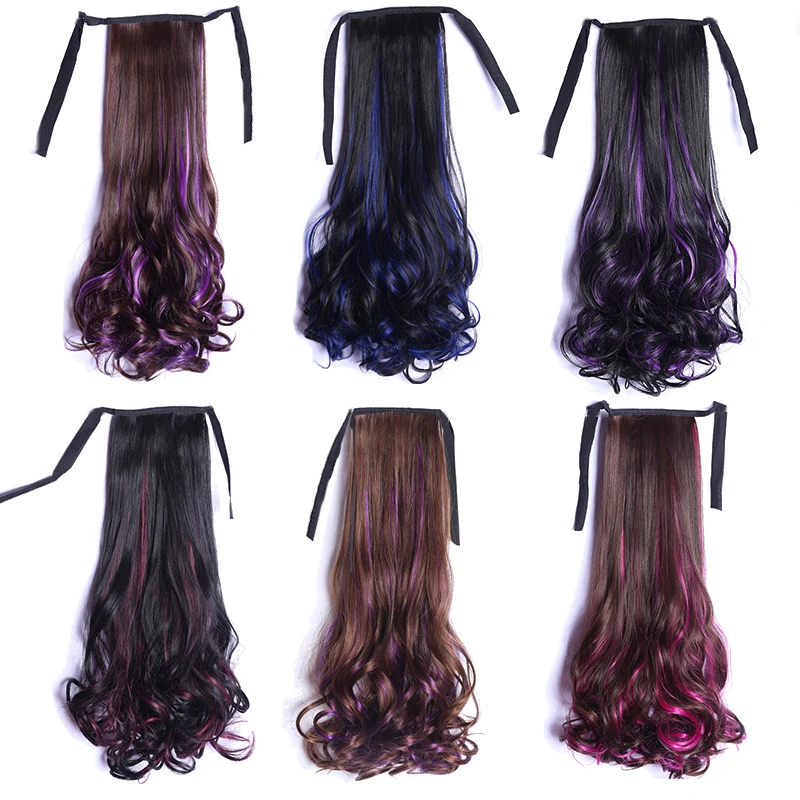 AILIADE длинные вьющиеся волосы Выделите Два цвета парик высокая температура