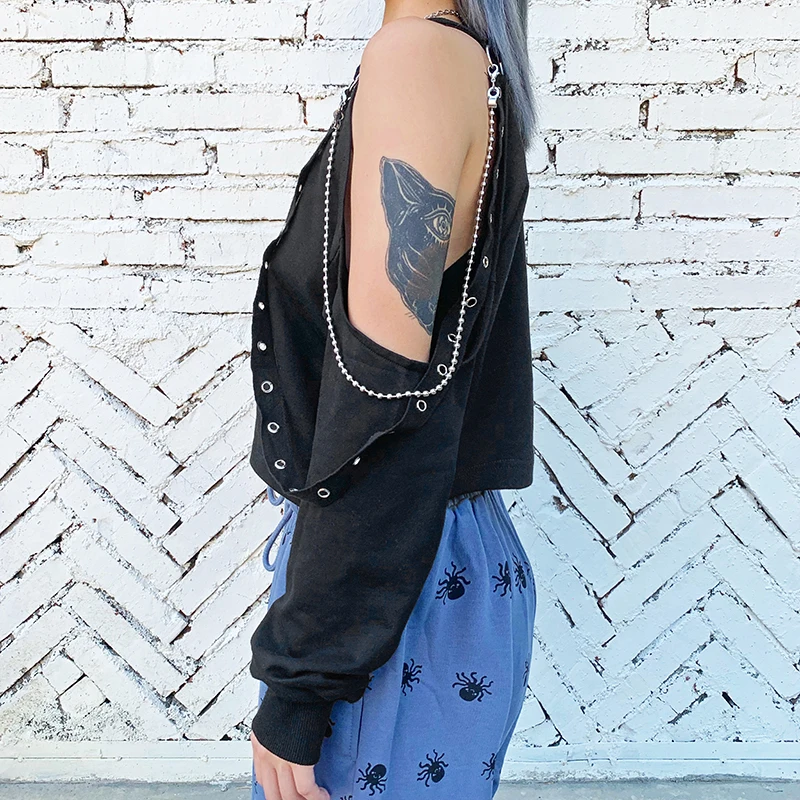 Футболки с открытыми плечами длинным рукавом для взрослых Сексуальная рубашка